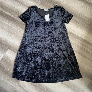 Black Velvet Shift Dress